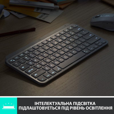 Клавіатура Logitech MX Keys Mini Wireless Illuminated UA Pale Grey (920-010499) Вінниця - фото 8