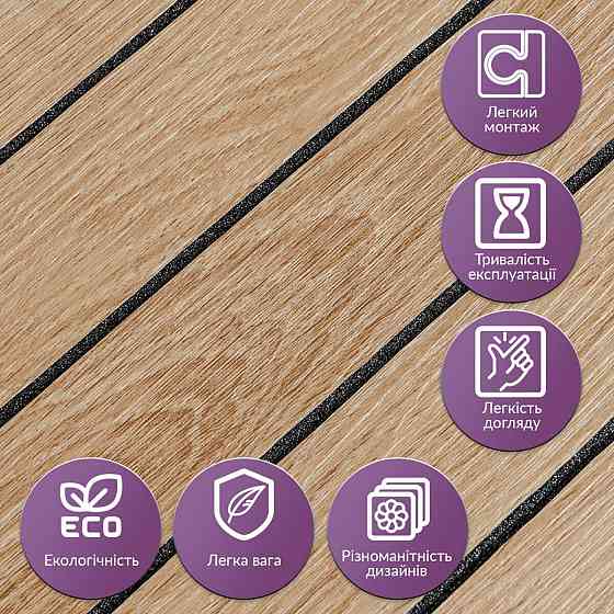 Покрытие виниловое самоклеющееся 3D рейки 600х600х2,8мм Светлый миндаль SW-00002204 Днепр