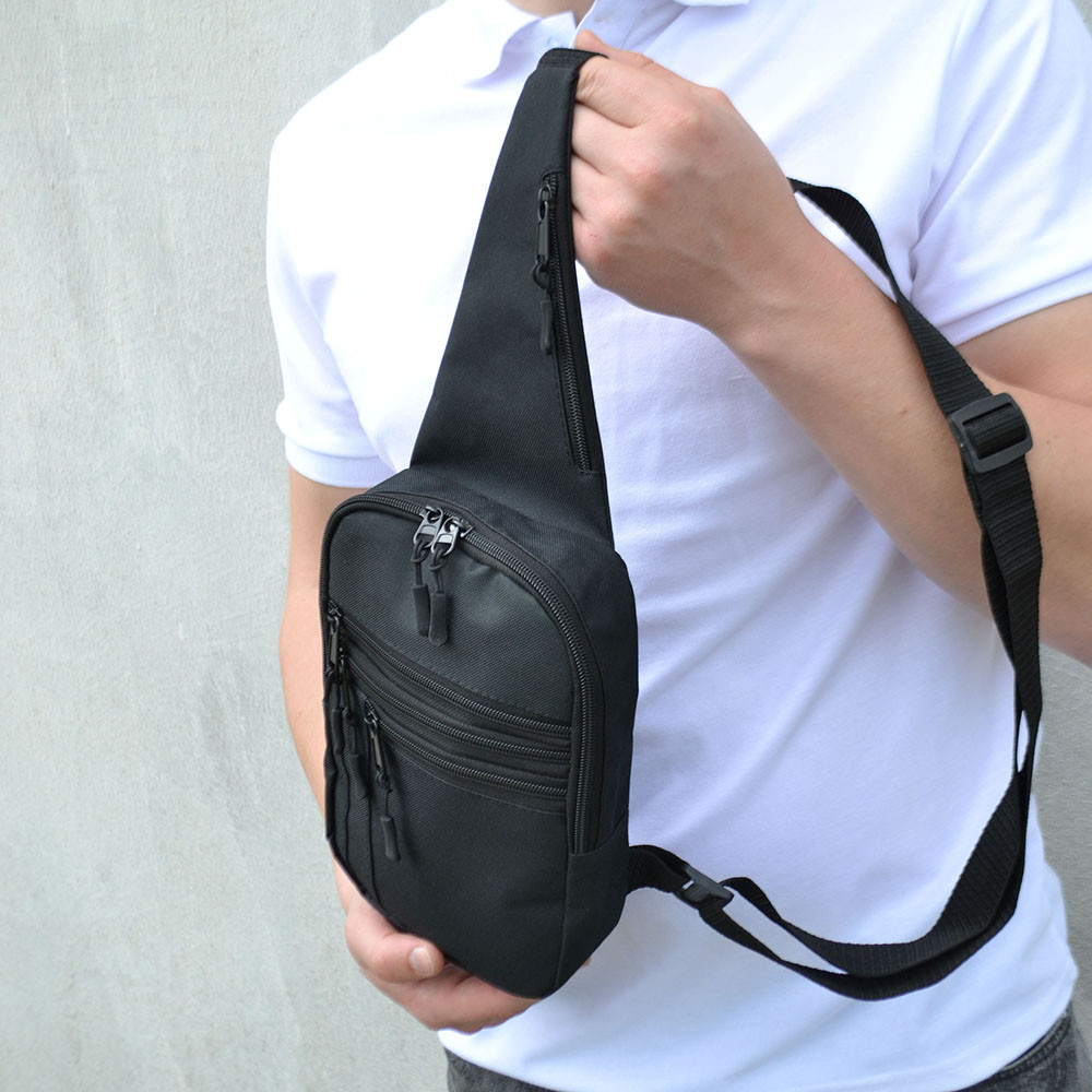 Чоловіча вулична сумка через плече, Чоловіча нагрудна сумка універсальна Нагрудна бананка містка QF-44 Львів - фото 4