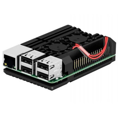 Дополнительное оборудование для Микро ПК Raspberry Pi радиатор для 4B алюминиевый с 2 кулерами (RA503) Винница - изображение 2