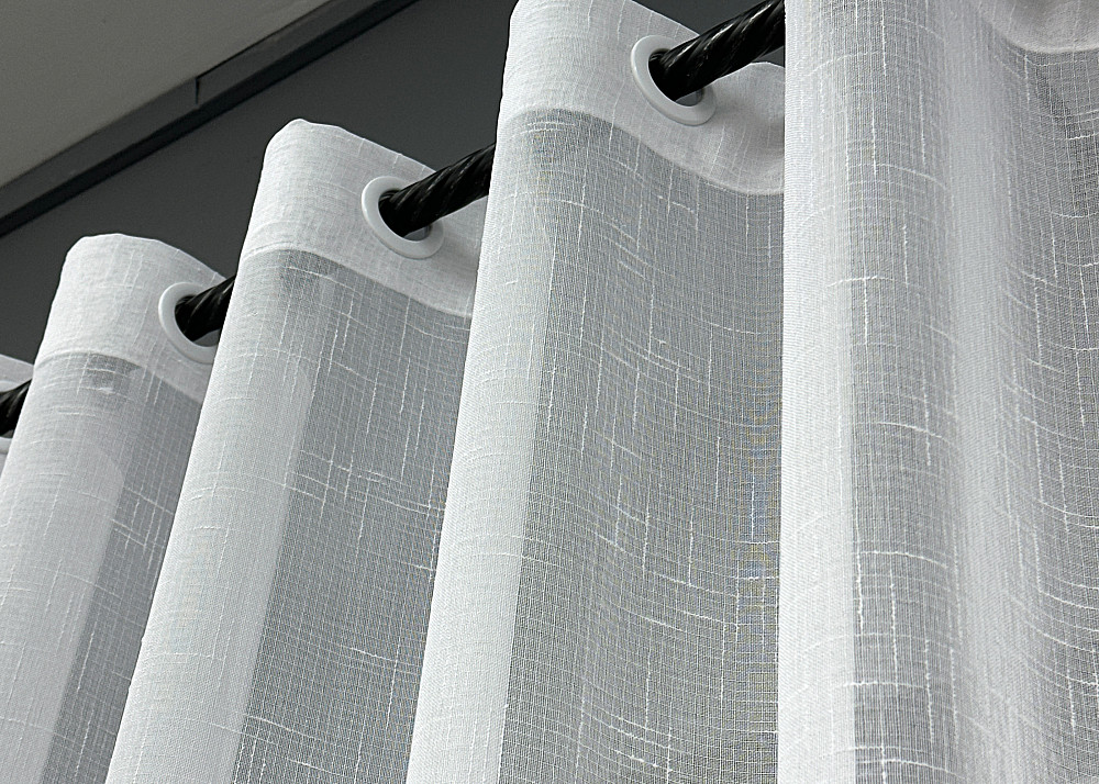 Тюль на люверсах VR-Textil 115т Льон однотонний Білий 300х250 см (47-018) Київ - фото 7