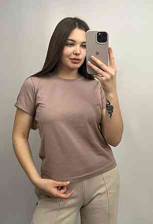 Базовая футболка женская удлиненная Какао L Харьков