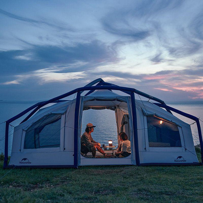 Намет надувний Naturehike CNK2300ZP012, блакитний великий Київ - фото 8