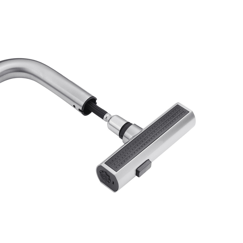 Змішувач для кухні з висувним виливом Kroner KRP Edelstahl Klassisch - ESG03918 сатин Київ - фото 9