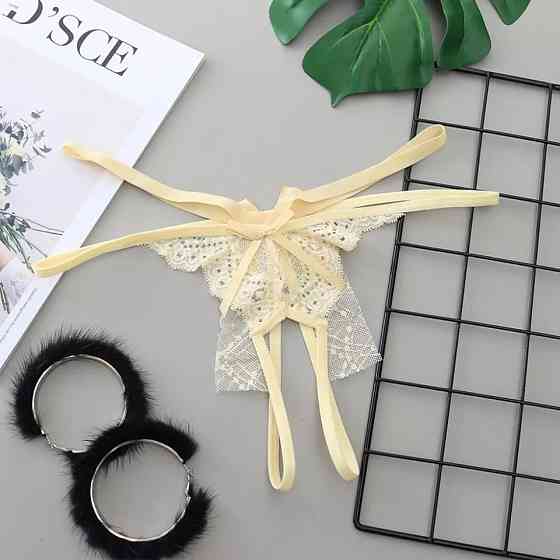 Трусики з доступом та мереживом універсальний бежевий Київ