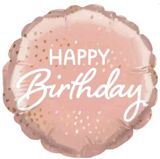 Фольговані куля happy birthday рожеве золото конфетті 18" 45см Київ