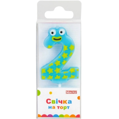 Свеча Maxi "2" 4,5 см, на торт (MX622053-2) Винница - изображение 1