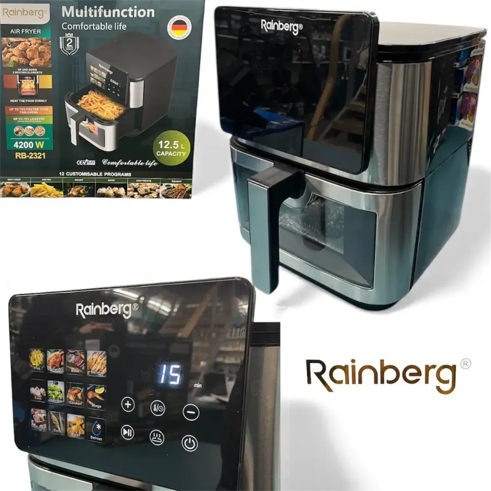 Аерофритюрка Rainberg RB-2321 12,5 л 4200 Вт з двома ТЕНами, сенсорна, 12 програм Одеса - фото 3