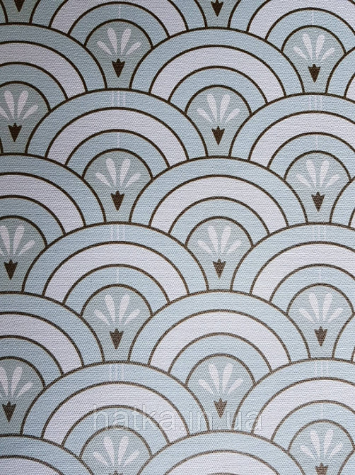 Шпалери вінілові Lutece Melody 51197104 геометрія напівкруги смуги фігури світло бірюзові білі золотисті Київ - фото 1