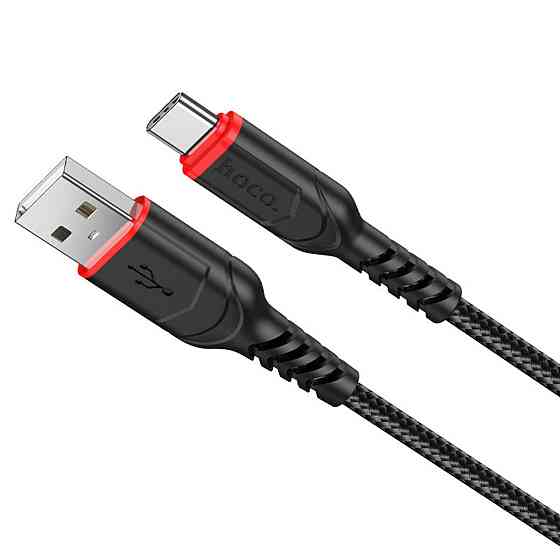 Кабель HOCO X59 USB to Type-C 3A, 1m, nylon, TPE connectors, Black Киев