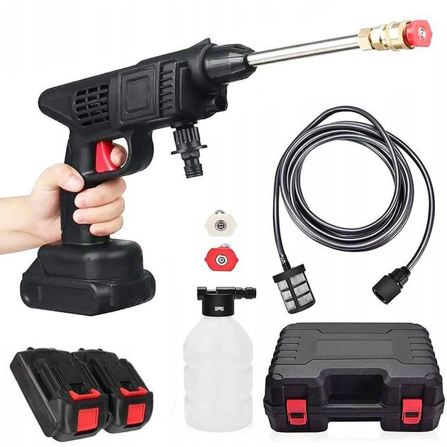 Универсальная автомойка высокого давления Cleaning Gun 48V с 2 аккумуляторами и кейсом PS-70 Львов - изображение 9