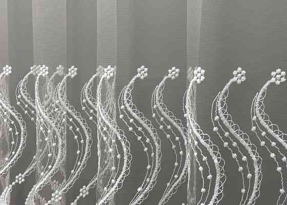 Тюль VR-Textil 1764т Фатин «Омбре» с вышивкой и люрексом Серый с белым 300х270 см (42-0773) Киев