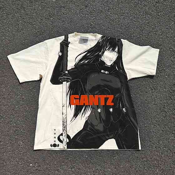 Футболка для хлопчика з принтом аніме Аніме Гантз Сворд Реіка оверсайз (зріст від 165 до 180) Чорний Дніпро