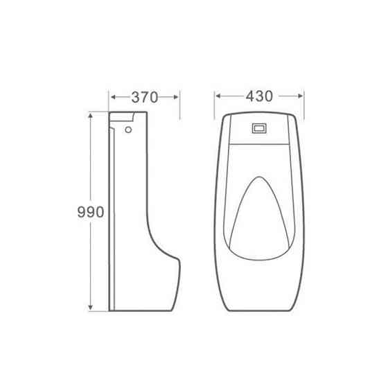 Пісуар підлоговий Qtap Scorpio з ІЧ-датчиком автоматичного змиву 430х370х990 White QT1488101HW Харків