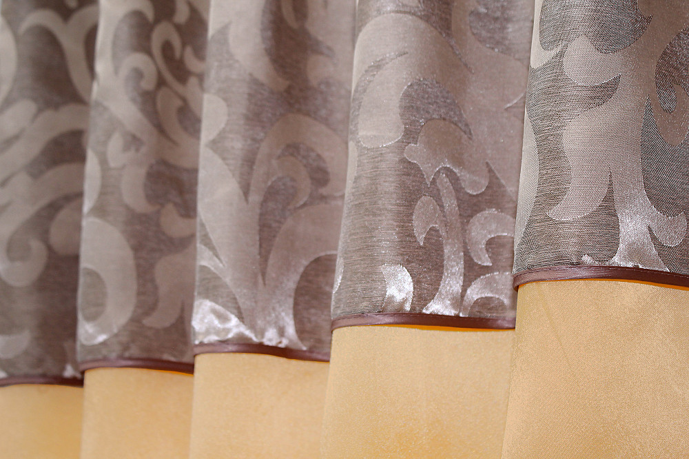 Кухонные шторы VR-Textil № 073к с ламбрекеном и подхватами персиковый с пудровым 270х170 см (52-0198) Киев - изображение 4