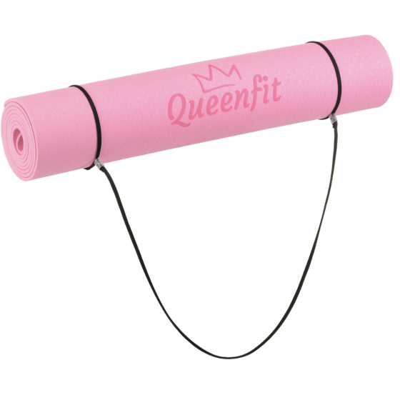 Килимок (мат) для фітнесу та йоги Queenfit Premium TPE 0,5см рожевий Київ