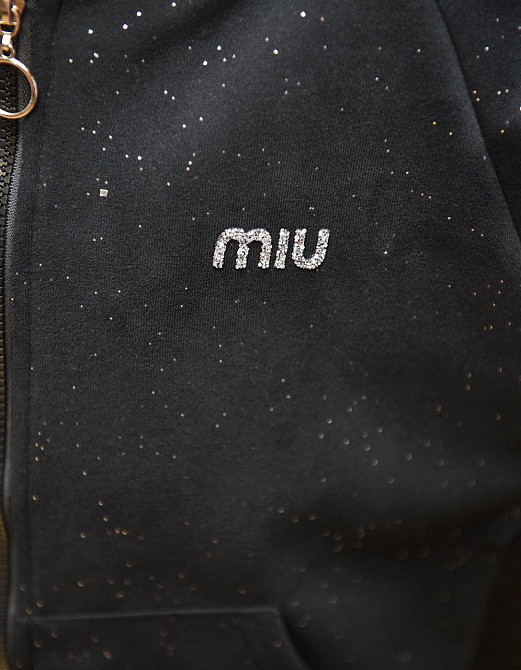 Дитячий чорний спортивний костюм для дівчинки зі  стразами 158 Миколаїв - фото 4