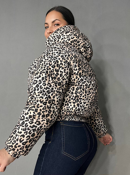 Куртка женская Lady Yep 9006 короткая с капюшоном леопардовый принт на резинке демисезонная бежевая, бежевый, 42 Киев - изображение 12