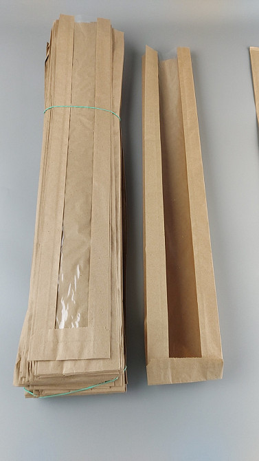 Пакет паперовий з вікном 9*59 см коричневий 1000 шт Харків - фото 3