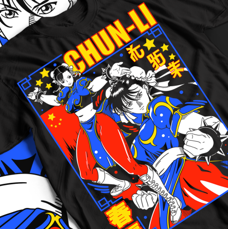 Футболка аниме Кхун Ли Стреет Фигхтер оверсайз (S/M/L) Черний AnimeJ0689 Днепр