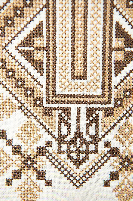 Вишиванка для хлопчиків із довгим рукавом лляна, молочна, топ Київ - фото 3