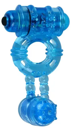 Ерекційне віброкільце Alive Double Ding Ring Blue Львів