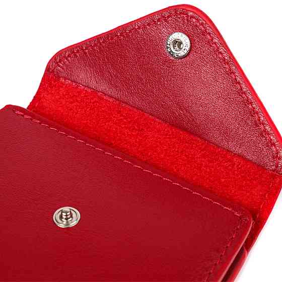 Яскравий жіночий гаманець із глянсової натуральної шкіри GRANDE PELLE 16815 Червоний Київ