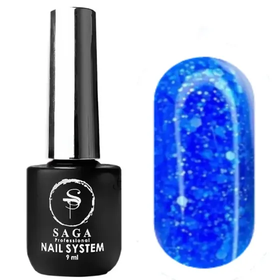 Гель-лак SAGA Marmelade №10 летняя коллекция оттенков мармелада (голубой с хлопьями), 9 мл Киев