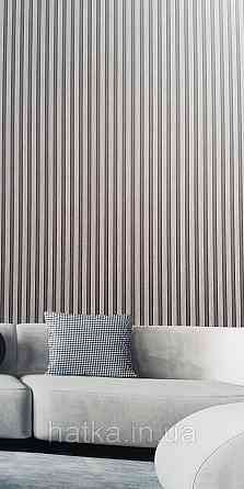 Шпалери вінілові на флізеліні AdaWall Omega1.06х10 смуги 3д під стінову панель чорні 23211-3 Київ