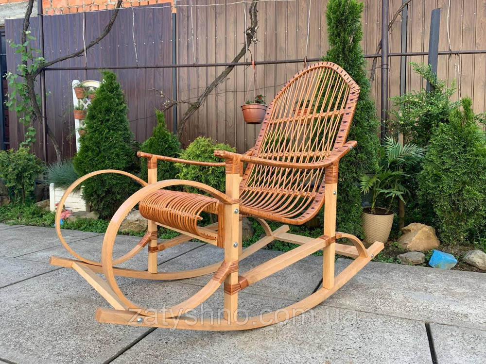 Кресло качалка плетенное из лозы | кресло-качалка для отдыха садовая для дачи Киев - изображение 2