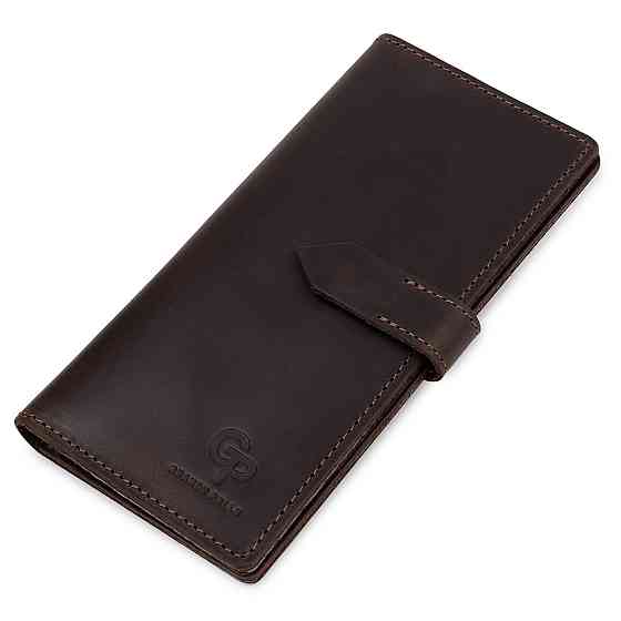 Кожаное мужское матовое портмоне Коричневый (GRANDE PELLE) Киев