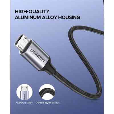 Дата кабель USB 2.0 AM to Micro 5P 1.5m 2A US290 black Ugreen (60147) Вінниця