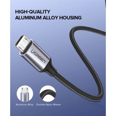 Дата кабель USB 2.0 AM to Micro 5P 1.5m 2A US290 black Ugreen (60147) Винница - изображение 4