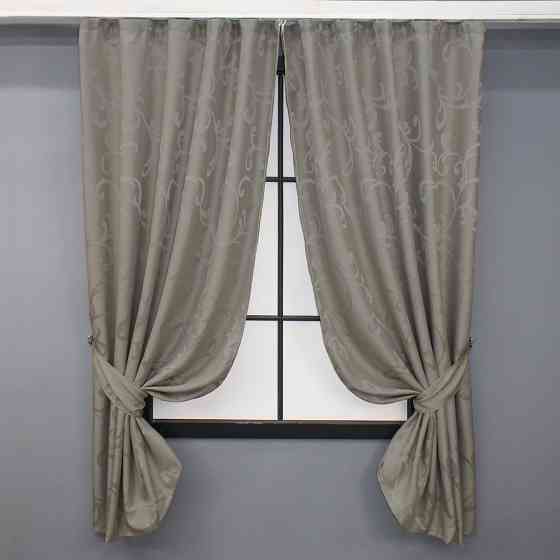 Комплект коротких штор VR-Textil Жакард Allure № 1617ш Тауп 130х170 см 2 шт (35-0271) Киев