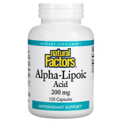 Вітамінно-мінеральний комплекс Natural Factors Альфа-ліпоєва кислота, 200 мг, Alpha-Lipoic Acid, 120 капсул (NFS-02099) Вінниця - фото 1