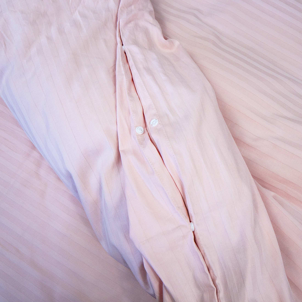 Постільна білизна Сімейна Страйп Сатин комплект 125 г/м2 YouStar (Рожевий) 2 х 50х70 Суми - фото 4