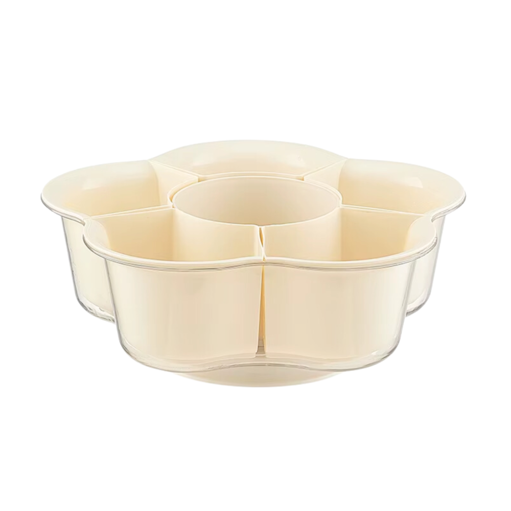 Контейнер для кухни с вращающейся конструкцией, пищевой органайзер с 6 отделениями, прозрачно-бежевый Каменец-Подольский - изображение 4