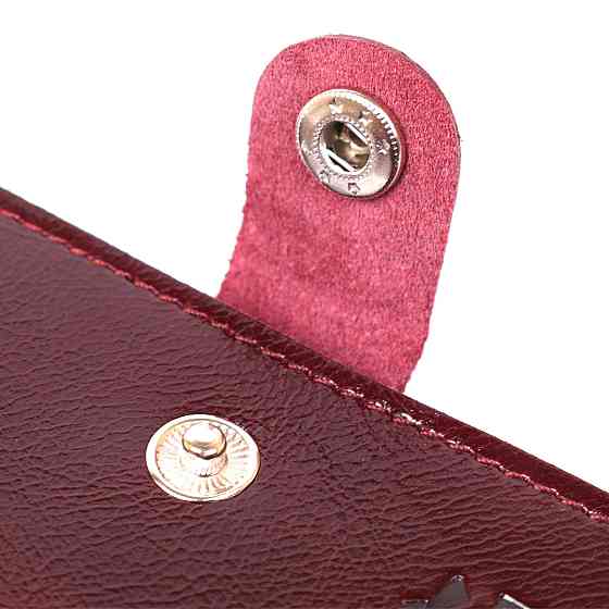 Женское глянцевое кожаное портмоне Shvigel 16484 Бордовый Киев