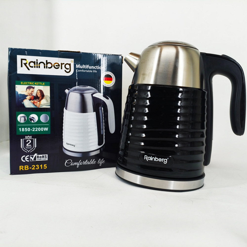 Потужний електричний чайник для дому Rainberg RB-2315 1.8л 2200Вт, Якісний електрочайник для кухні ZP-10 Івано-Франківськ - фото 5