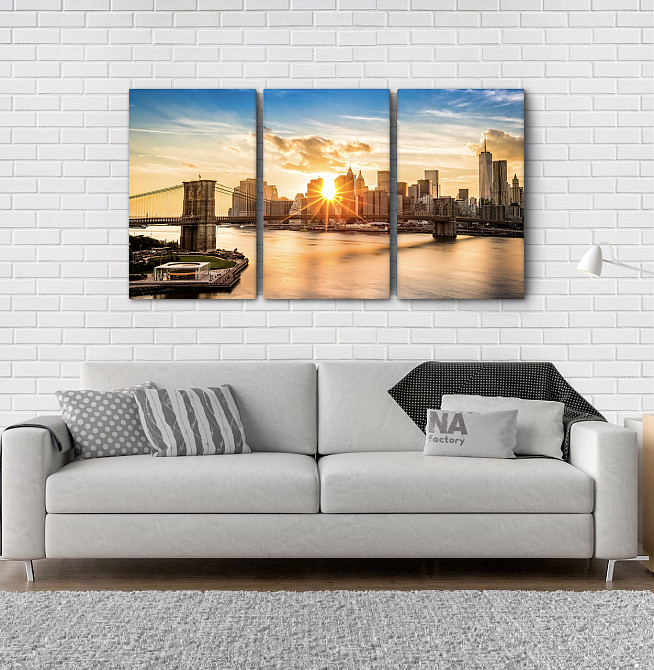 Модульная картина Город Рассвет  (53x100см)  Аrt-186_3А Киев - изображение 2