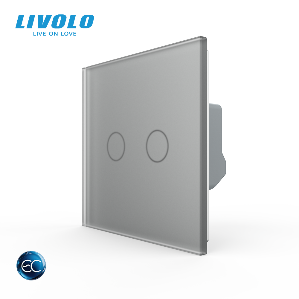 LIVOLO Розумний сенсорний ЕС вимикач 2 сенсори LIVOLO сірий матове скло Коломия - фото 10