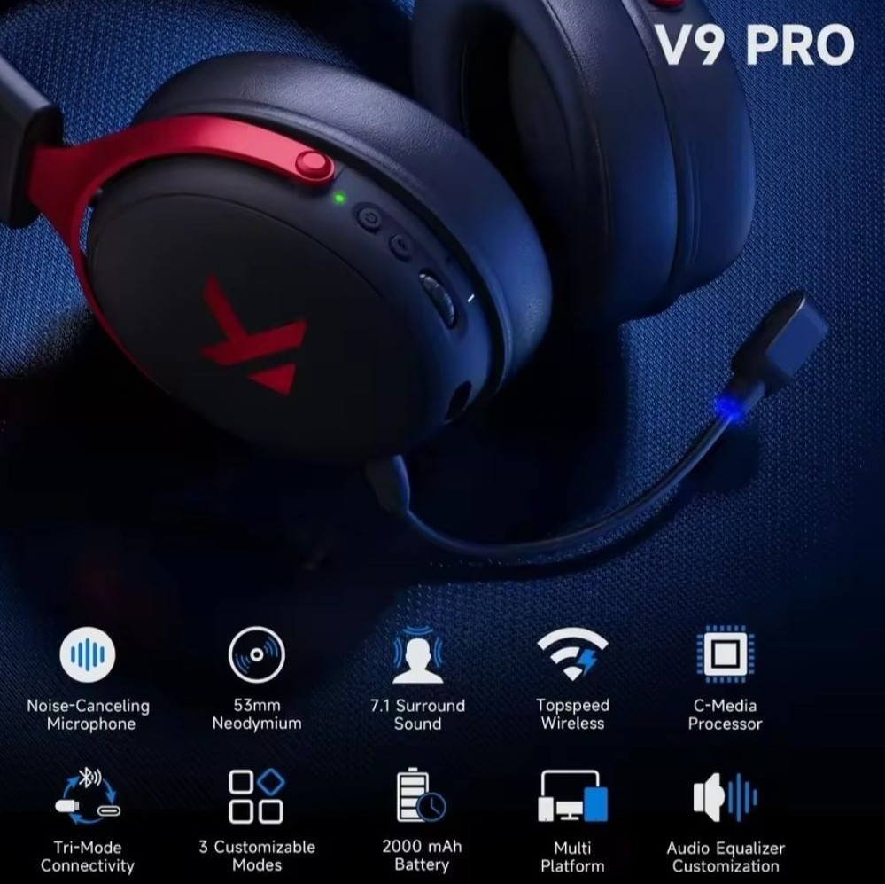 Бездротові ігрові навушники MCHOSE V9 pro Black White Silver Blue‼️ Харків - фото 9