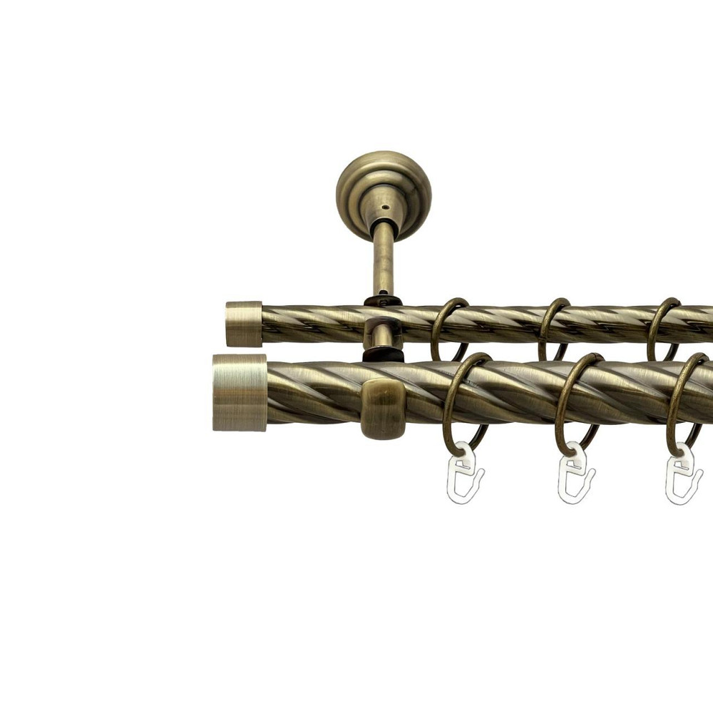 Карниз Orvit Заглушка металевий дворядний відкритий скручена труба кільце металеве Антик 25\16 мм 300 см (00-00025747) Львів - фото 1