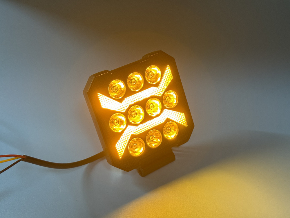 Фара робочого світла LED прямокутна 108 мм SPOT (спрямоване світло) — Біле + Жовте світло (8 діодів) Харків - фото 3