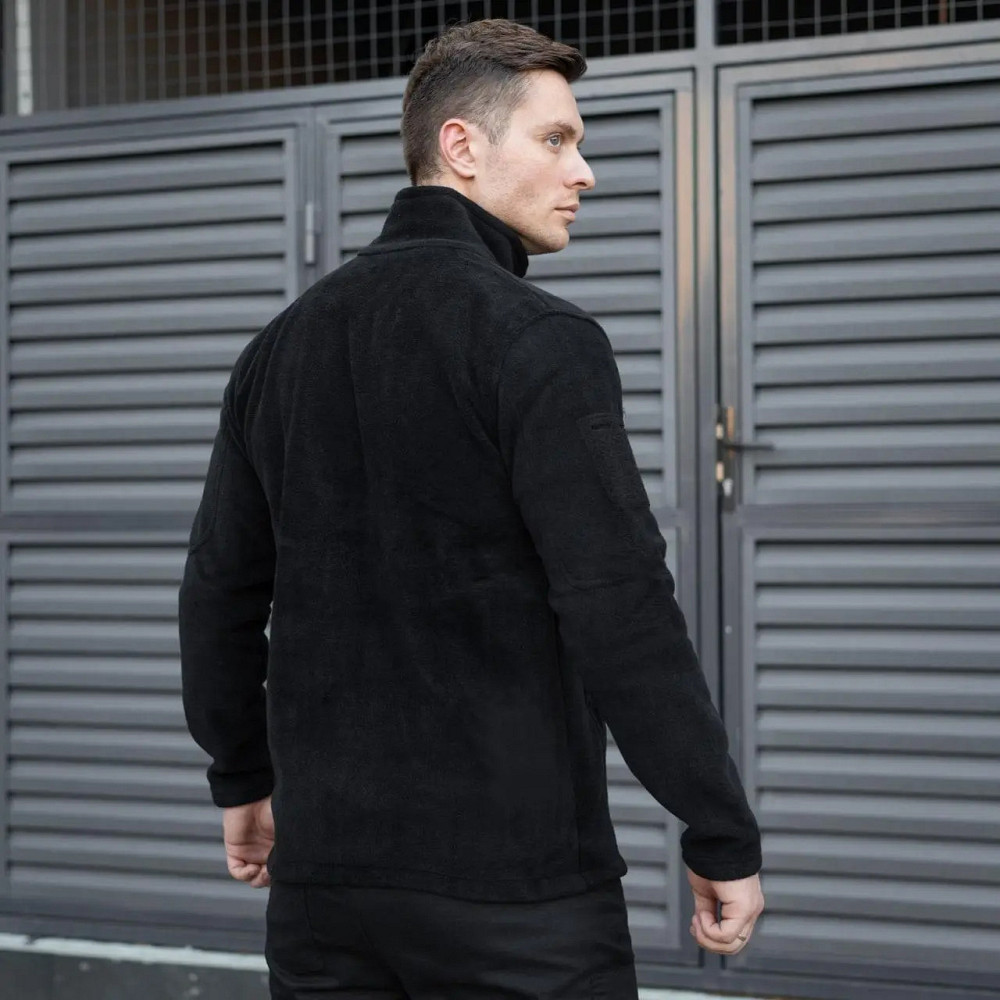 Тепла флісова тактична кофта для армії зсу, Армійська кофта чорного кольору з кишенями на блискавці розмір 3XL Кам'янець-Подільський - фото 3