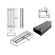 Гриль Palenisko 500/160 z szybami i obudową 620/283/122 Київ
