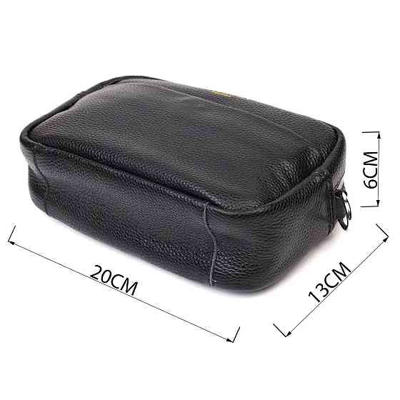 Отменная женская сумка на плечо из натуральной кожи 22123 Vintage Черная Киев