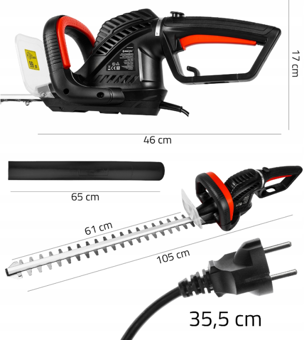 Електричний кущоріз із лазерною різкою 61см 1800Вт Maltec (Польща) Київ - фото 4