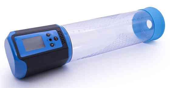 Автоматична вакуумна помпа із зарядкою від USB та LCD дисплеєм CANWIN Passion Pump Men Blue - P648AU Sex Aura Київ