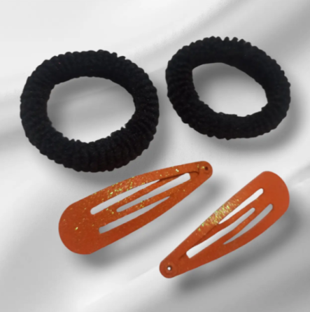 Заколки на Хелловін з резинками one size чорно-помаранчевий Київ